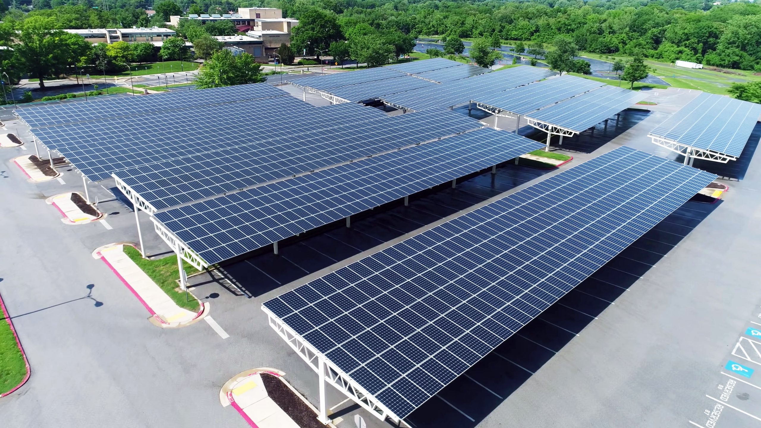 solar panels over a parking lot