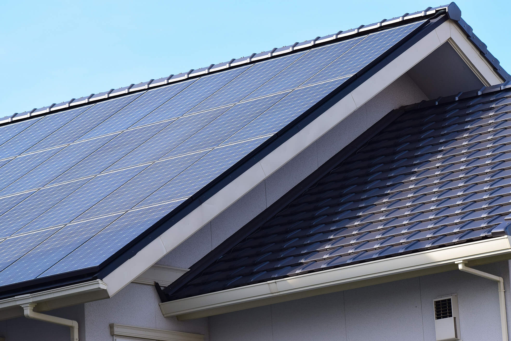 solar panels on a home