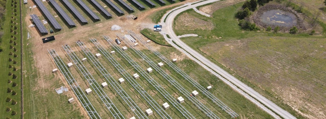 solar panels installed in a field