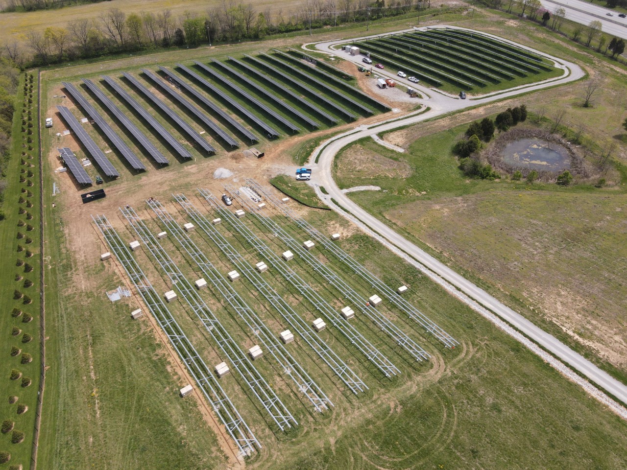 solar panels installed in a field