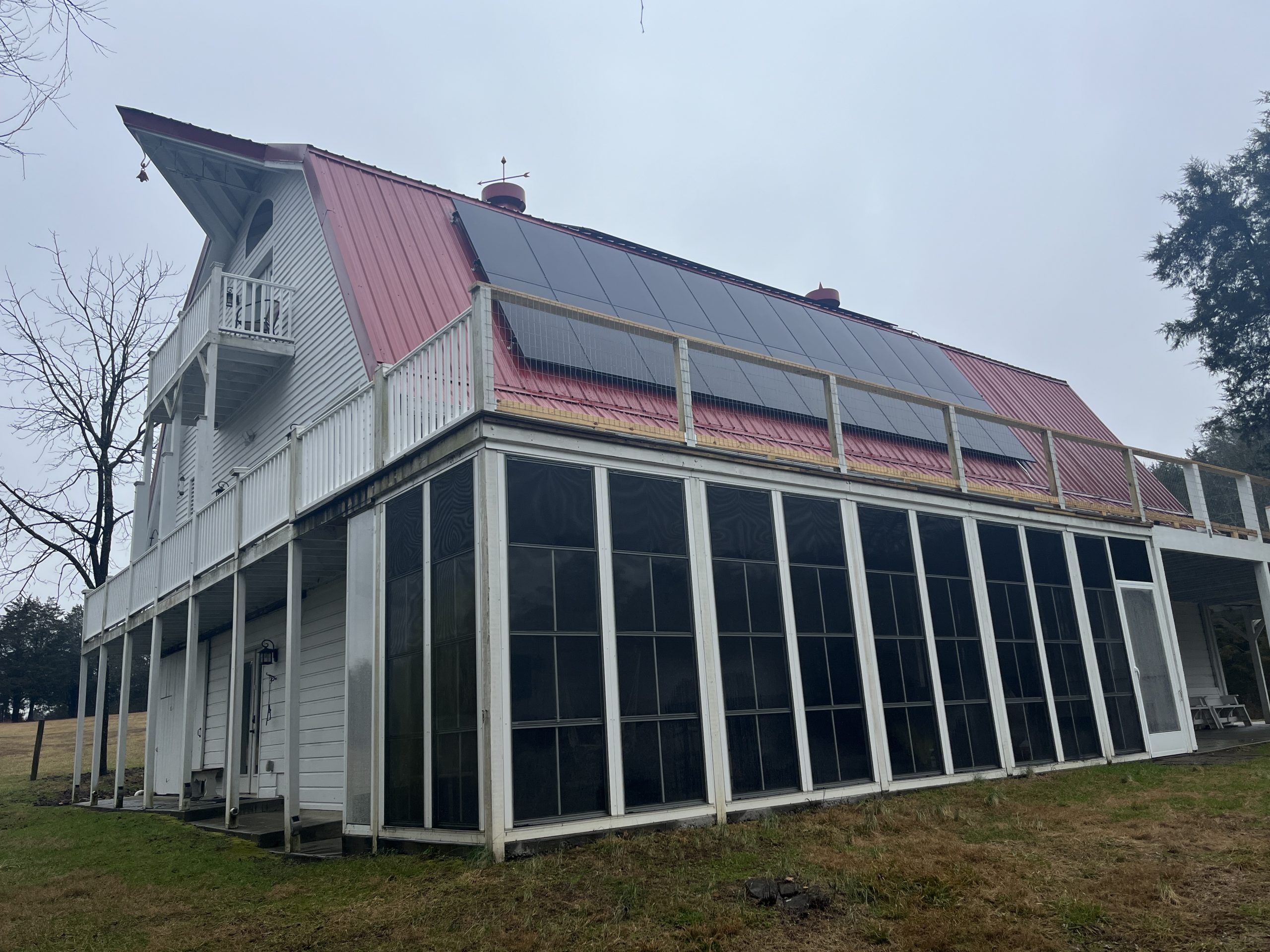 Solar modules added to supply power to a residence.