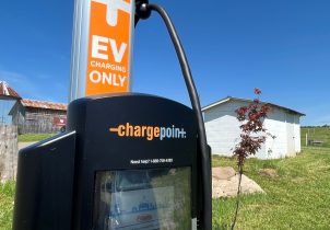 small business setting for EV charger