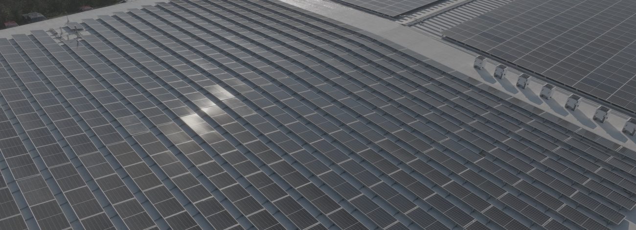 Solar array fills the rooftop for AESSEAl's North American headquarters.