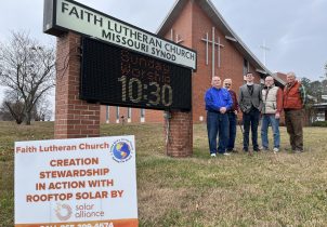 Church leadership plans for adding solar to support church missions.