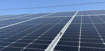 Commercial solar panels on a community solar site