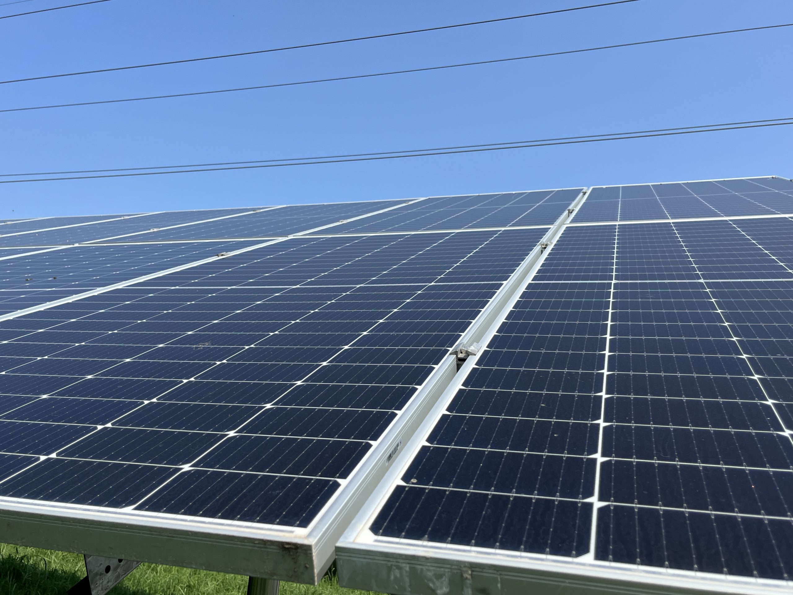 Commercial solar panels on a community solar site