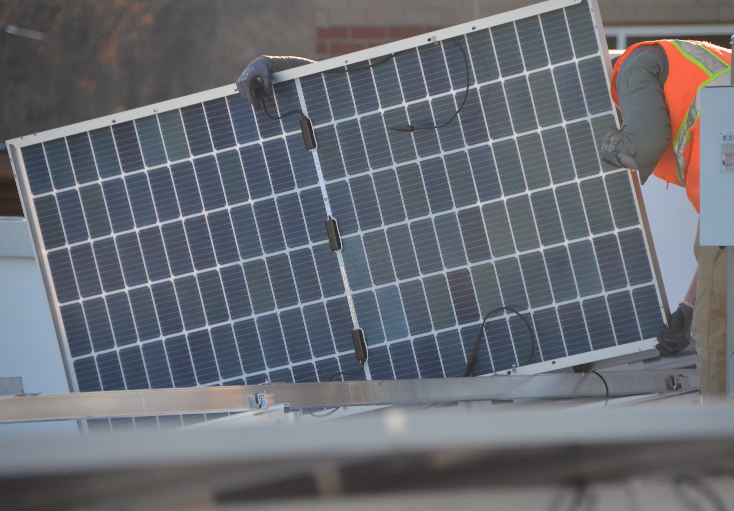 closeup of solar module