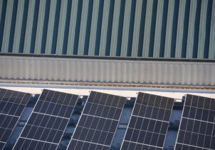 pv modules inside parapet rooftop structure