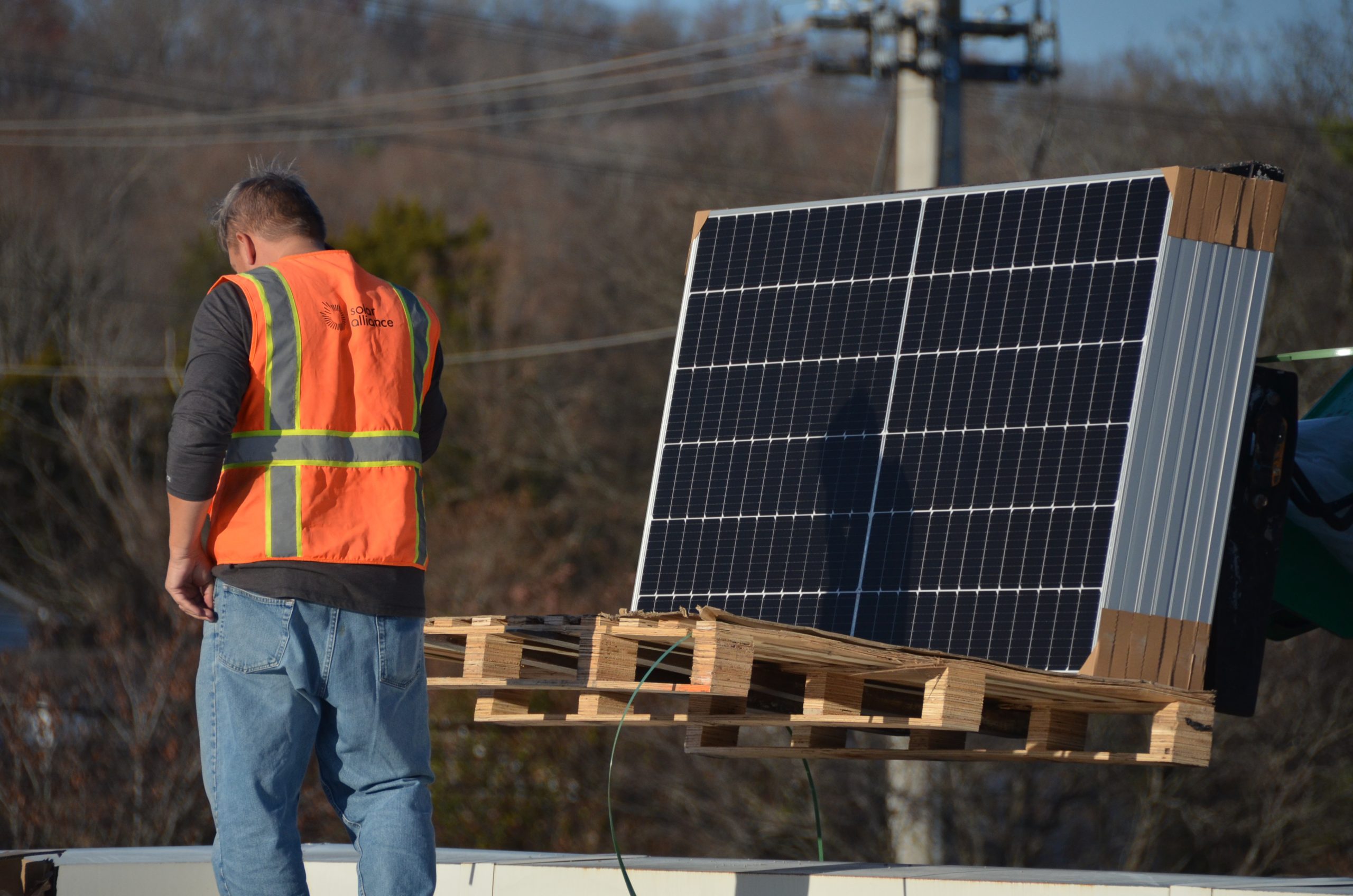 solar panels atop building