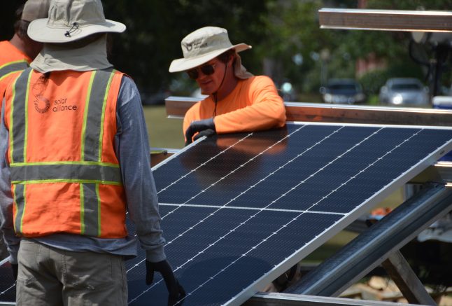 solar construction workers