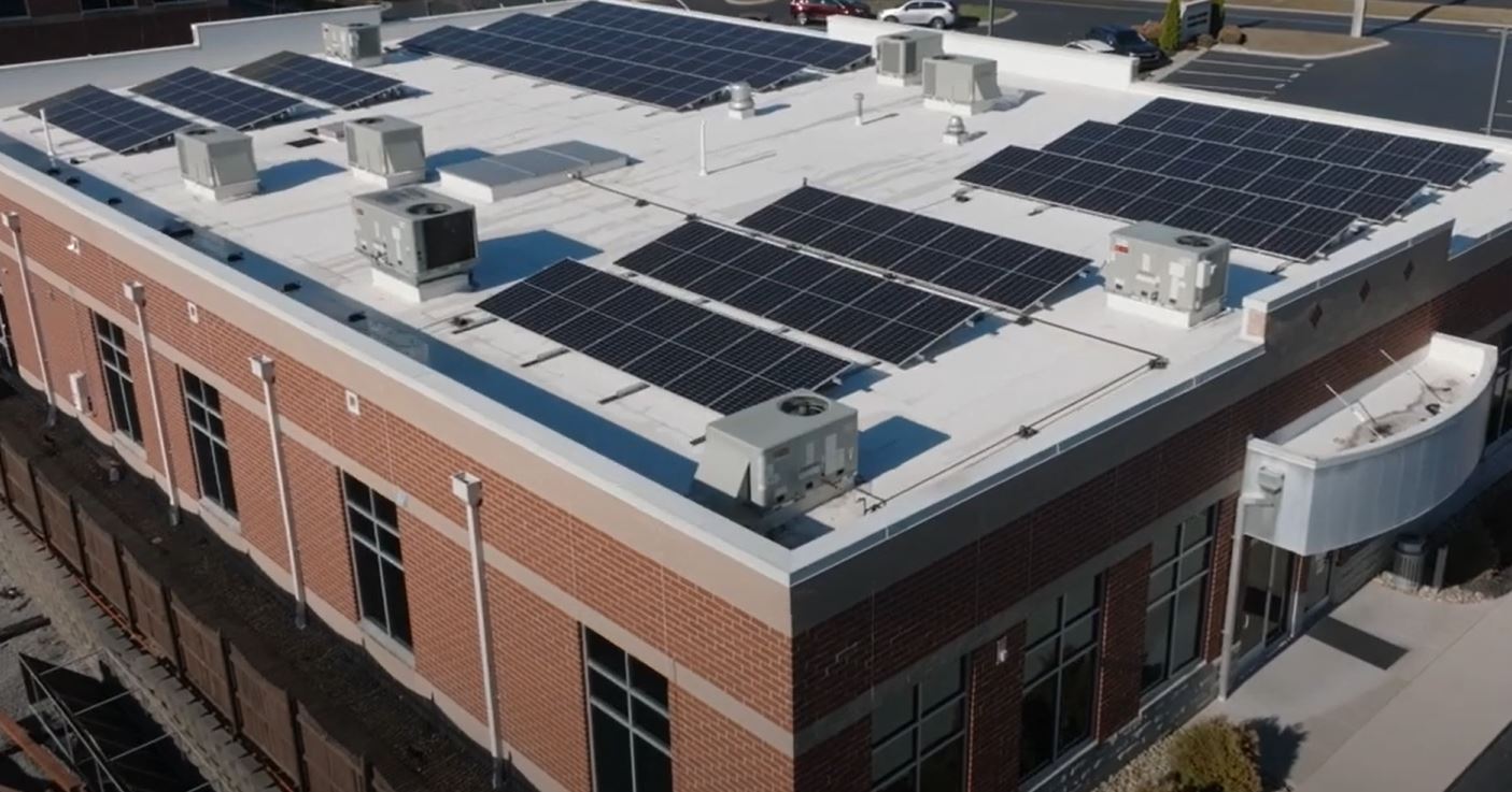 rooftop solar on office building