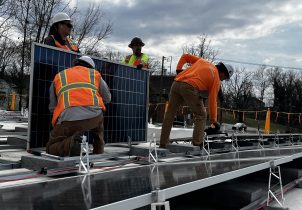 solar panel installation in progress