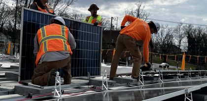 solar panel installation in progress