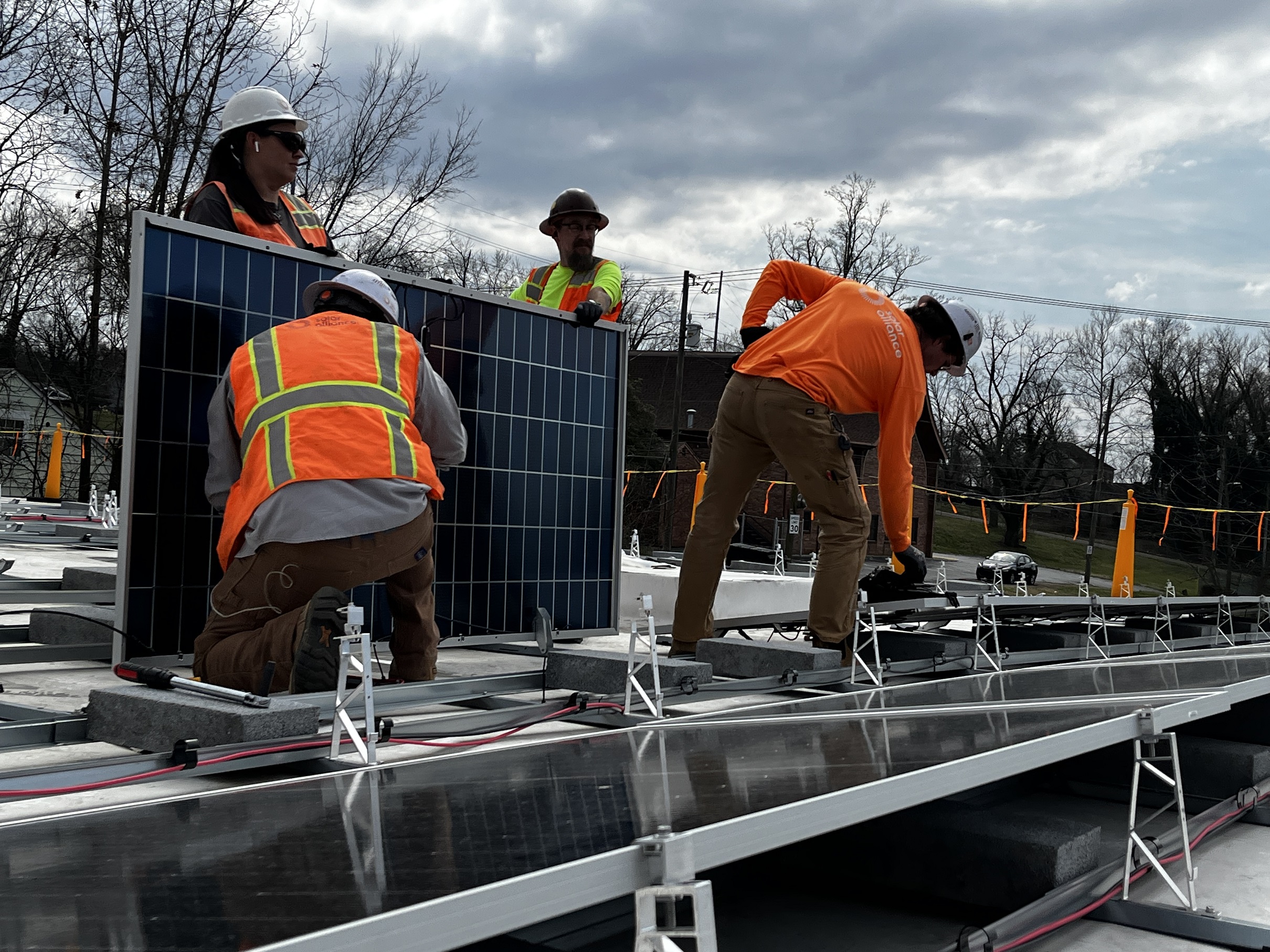 solar panel installation in progress