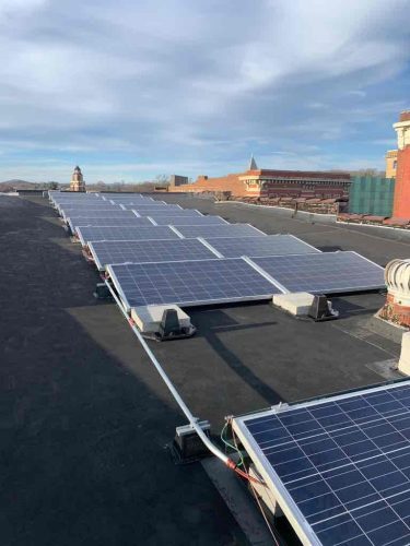 Ballasted array atop commercial building
